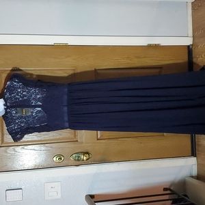 Vintage Lace Chiffon Dress Miusol Maxi Dress Miusol Women's Elegant Floral Lace  Formal V Neck Floral Lace Maxi Dress